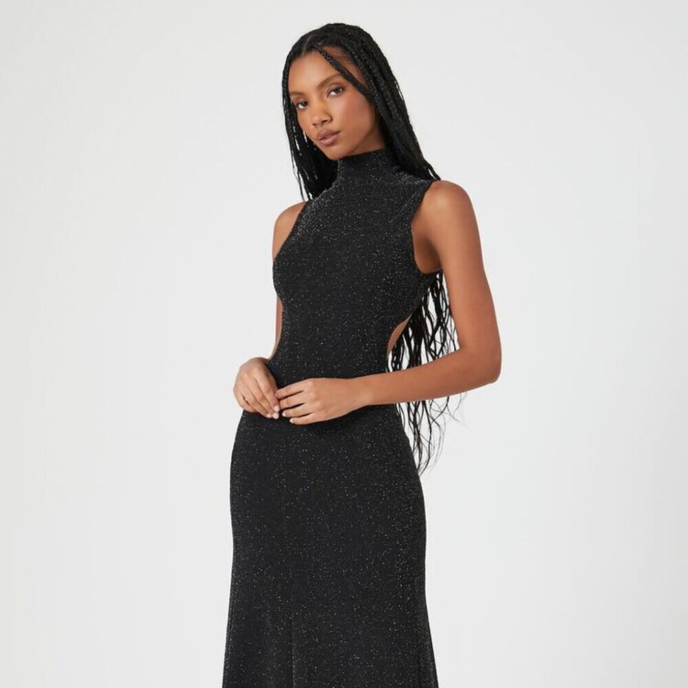 Glitter Cutout Maxi Dress